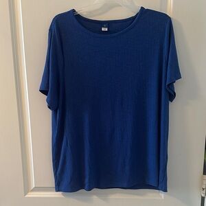 Old Navy Royal Blue Luxe Ribbed T-Shirt